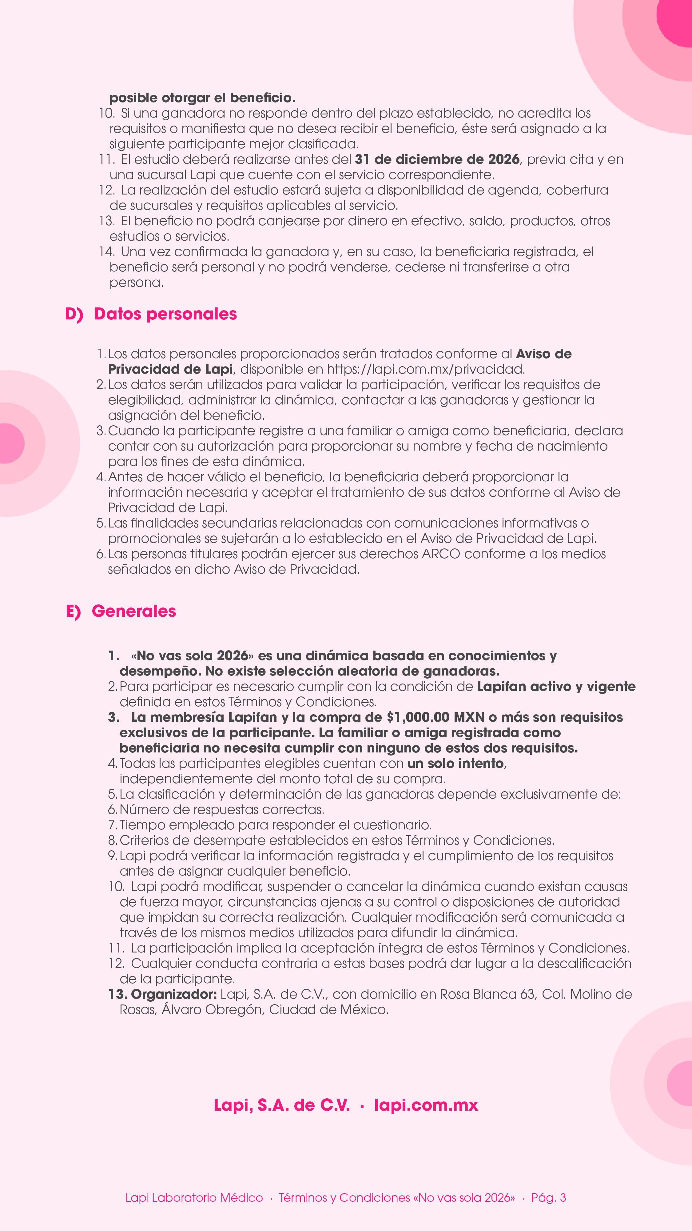Términos y condiciones — página 3